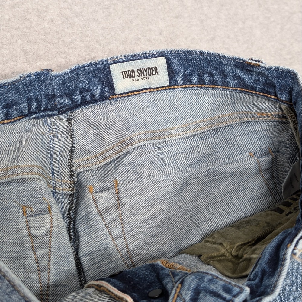 Todd Snyder NY Slim Fit Jeans Size 32x31 Japanese Selvedge Distressed Button Fly - Picture 3 of 14